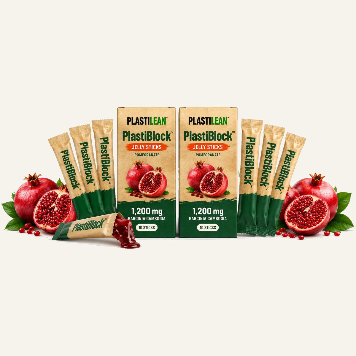PlastiBlock boxes, sticks and pomegranates